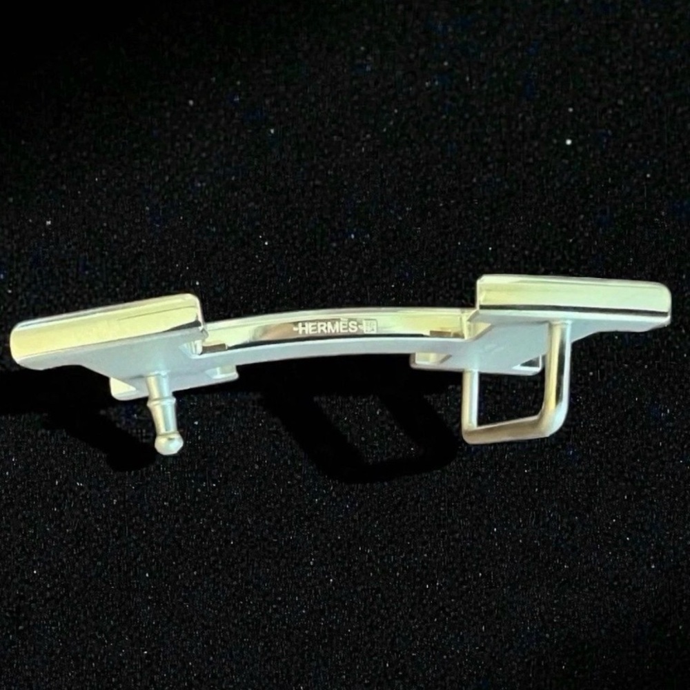 Hermes Permabrass Guilloche H Belt Buckle 38 mm, with Pouch - Picture 2 of 3